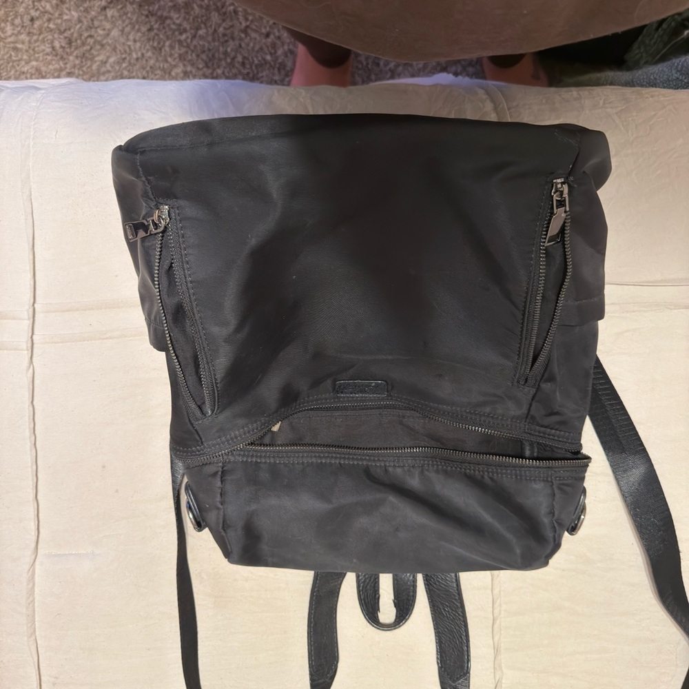 Black Utilitarian Backpack with Durable Fabric